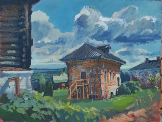 "Белев. Домичек.", оргалит/темпера, 50,5х66 см., 2025