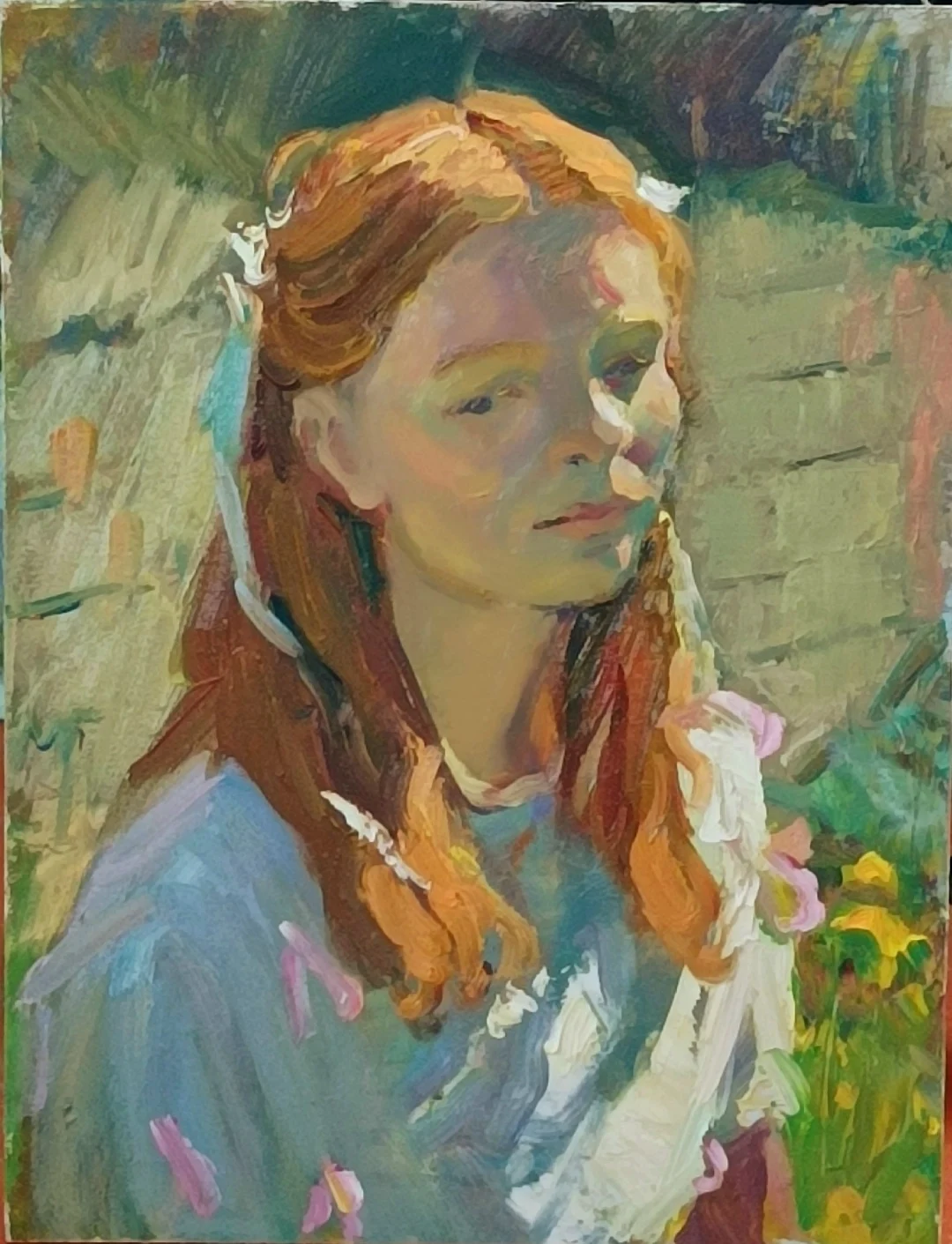 "Рыжая", этюдик, оргалит/масло, 31х41 см, 2024