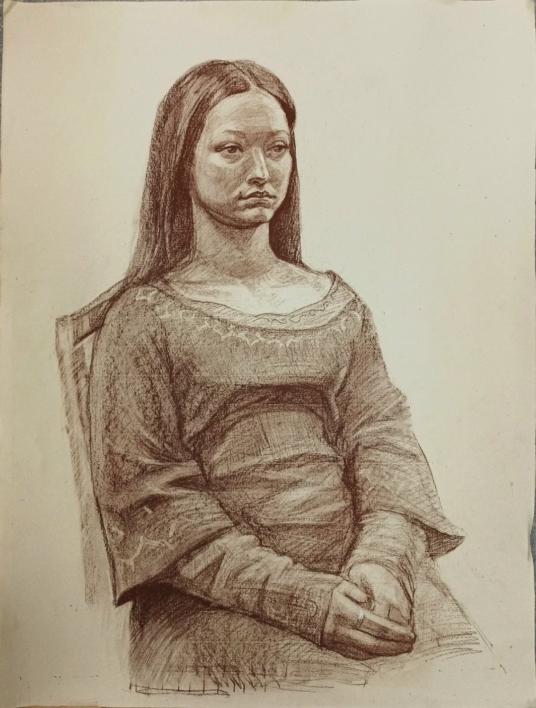 "Мария", бум/сепия, 60х46 см