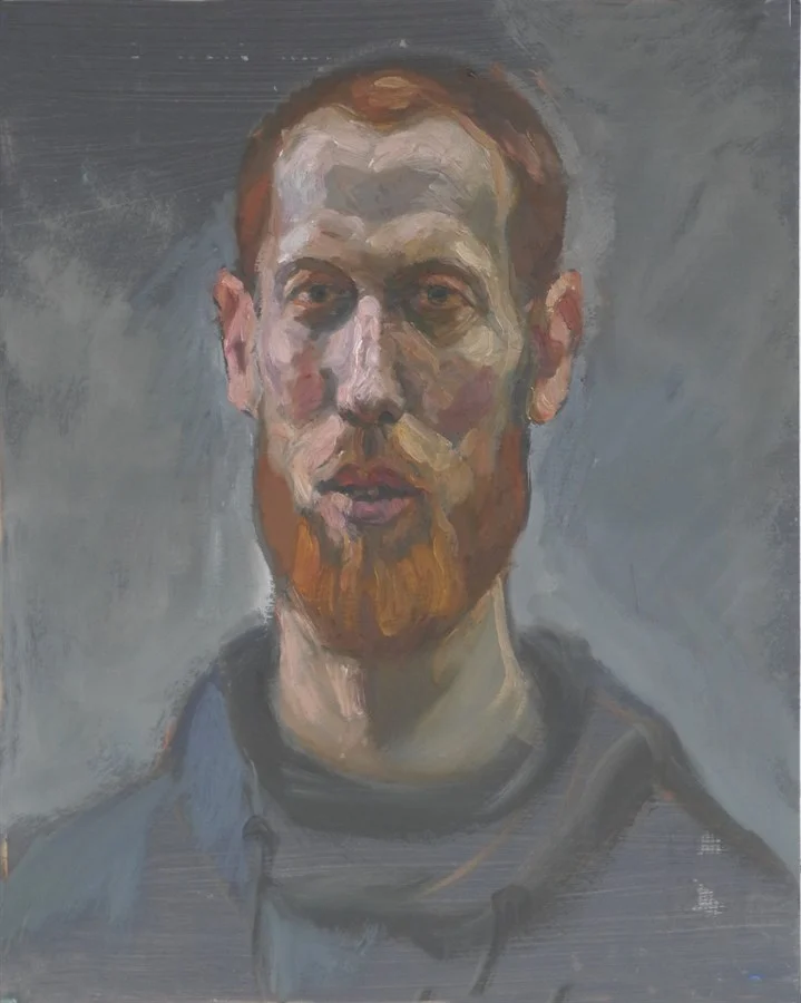 Портрет мужчины с рыжей бородой, картон/масло, 40х50, 2019 г.