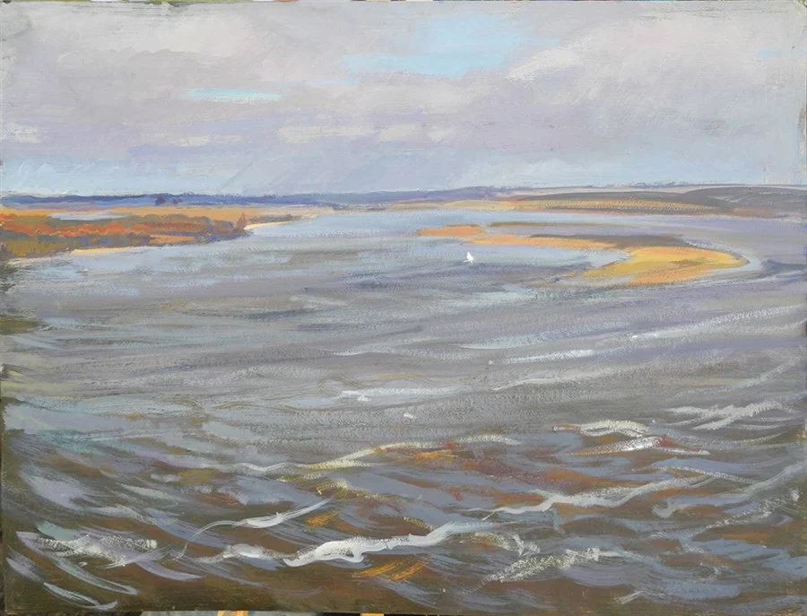 Двина идет, к/темпера, 46х60, 2019