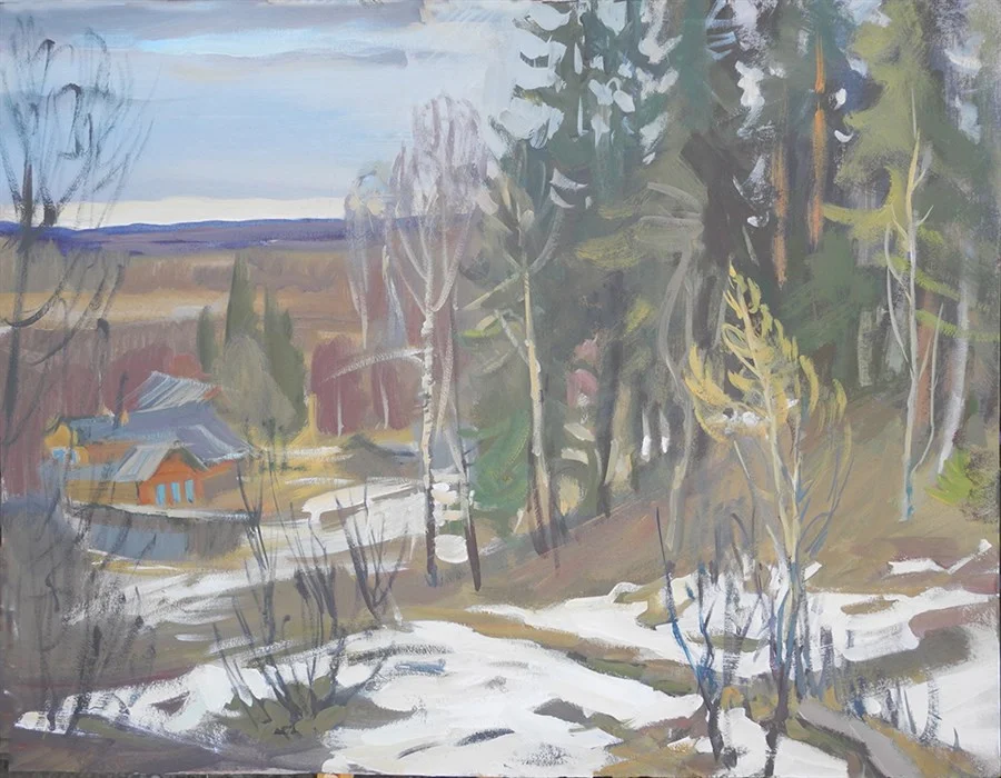 Ершевская. Апрель, к /темпера. 46х60, 2019