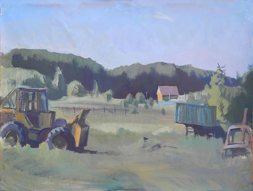 Заброшенная МТС.  Портал, бум/темпера, 46х60, 2019 г.