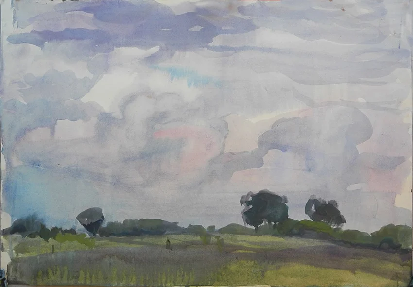 Небо, бум/акварель, 46х60, 2019 г.