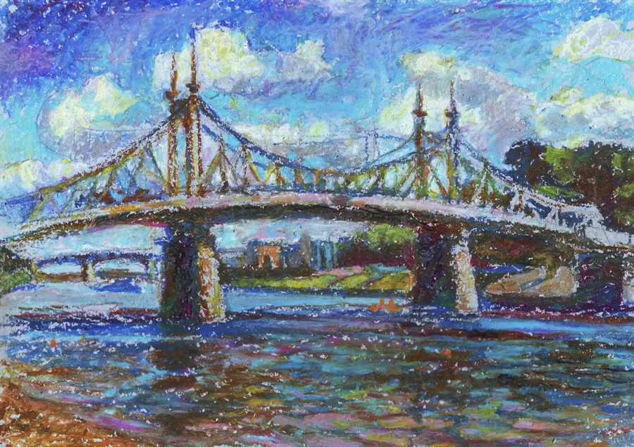 Тверь. Мост, бум/пастель, 2010 г.