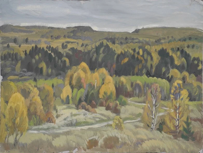 Осень в Шоломя. к/темпера, 46х60,  2019