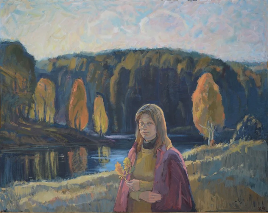 Октябрь на Груманте близ Ясной Поляны, оргалит/темпера, 95х120, 2019 г.