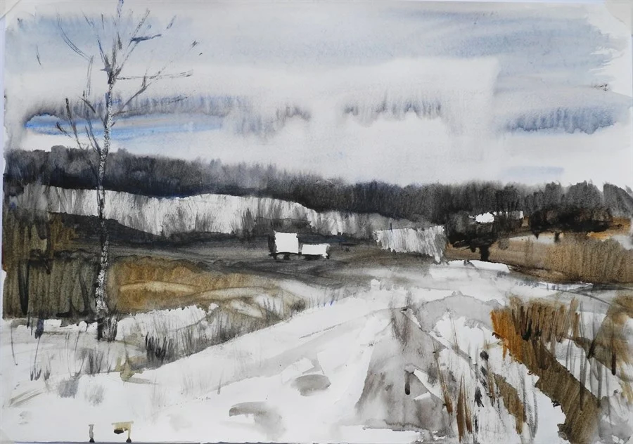 Дом у леса. Щепилово, б./акв., 41х60см