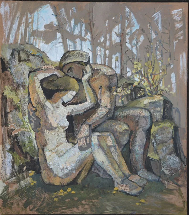 Сказка. Весна в Суоярви, оргалит/темпера, 120х106 см, 2021 г.