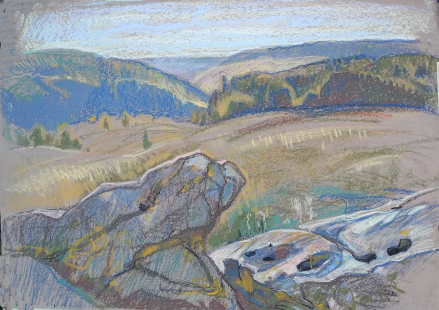 Ведьмино Урочище. Закат начинается, крафт. бум. /смеш. техника, 46х60см, 2021