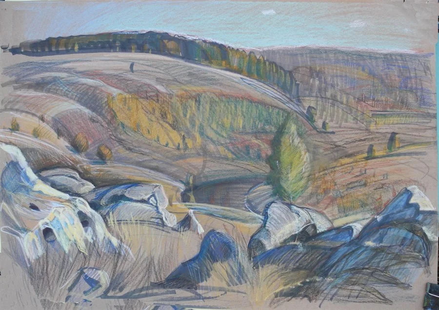 Ведьмино Урочище. К Красивой Мече, крафт.бум./смеш. техника, 46х60см, 2021
