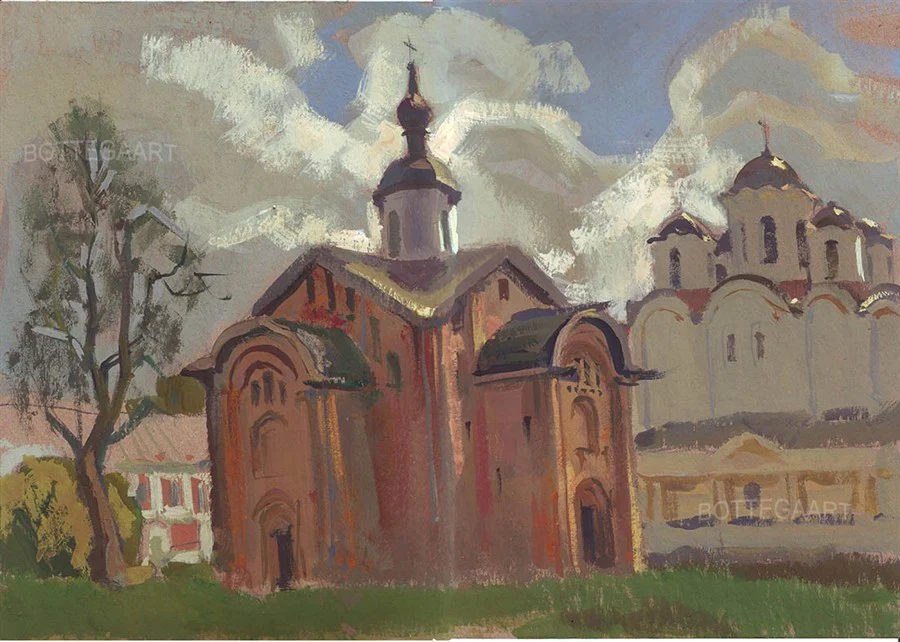 Ярославово Дворище  бум.-крафт/темпера, 30х42, 2014
