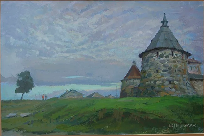 Соловки. Три часа пополудни  дерево/темпера,60х90, 2015 г.