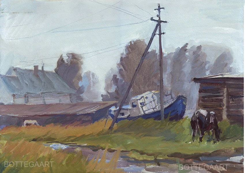 На Севере. Бум./темпера, 42х30