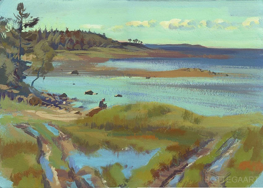 Соловки. Белое море. Распогодилось.  Бум./темпера, 42х30