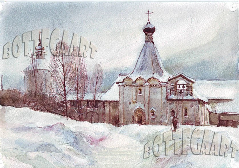 Звонарь бум./акв.,акв.кар, цветн.тушь,30х40