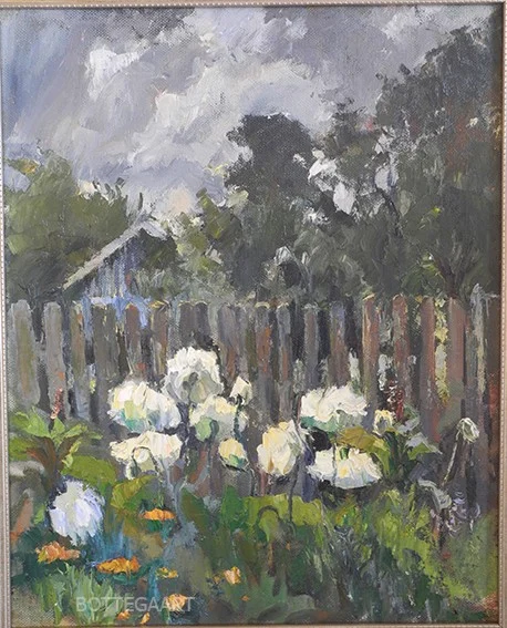 Перед дождем. Белые маки в июле,  оргалит/масло, 2015
