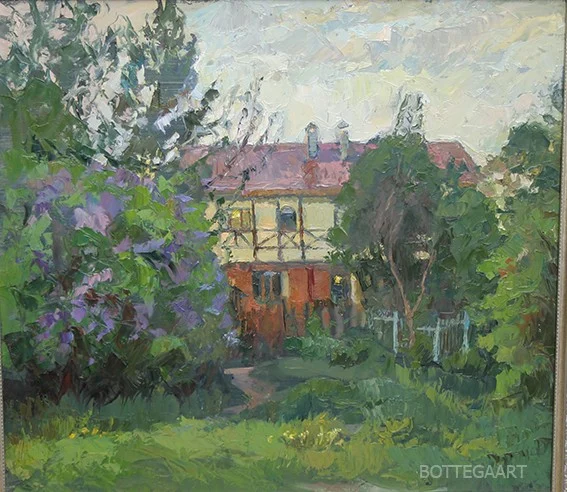 Мой дом в мае, оргалит/масло, 80х72, 2015 г.