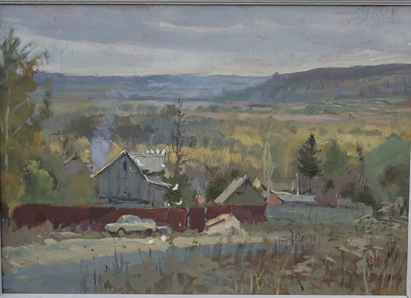 Октябрь в Мироновке, дерево/темпера, 70х50, 2015г.