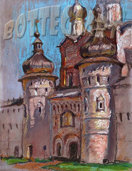 Ростовский кремль. Царские врата  бум/пастель, 2012