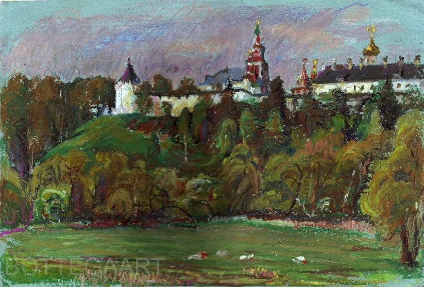 Звенигород. Саввино-сторожевский  монастырь, бум/пастель, 2012 г.