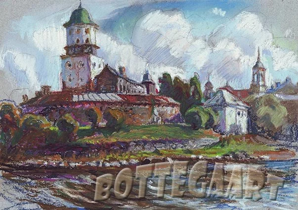 Тучи над замком. Выборг  бум/пастель,2010