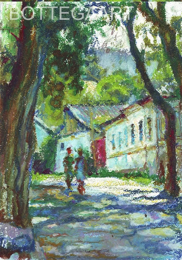 Феодосия. Аромянская улица, бум/масл. пастель, 2012