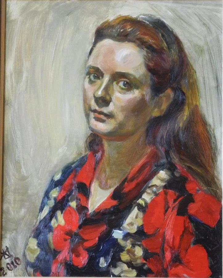 Живопись. Автопортрет с гребнем и красными маками  холст/масло, 2010 г.