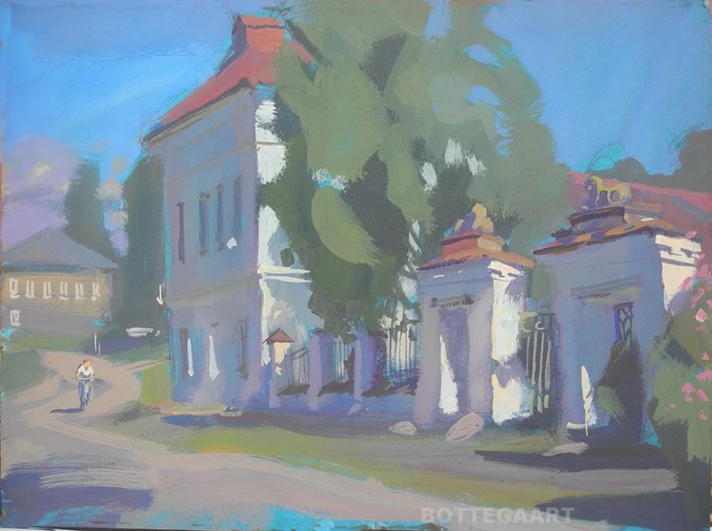 Жара. Дом купца Булдакова, к/темпера, 30х40, 2017