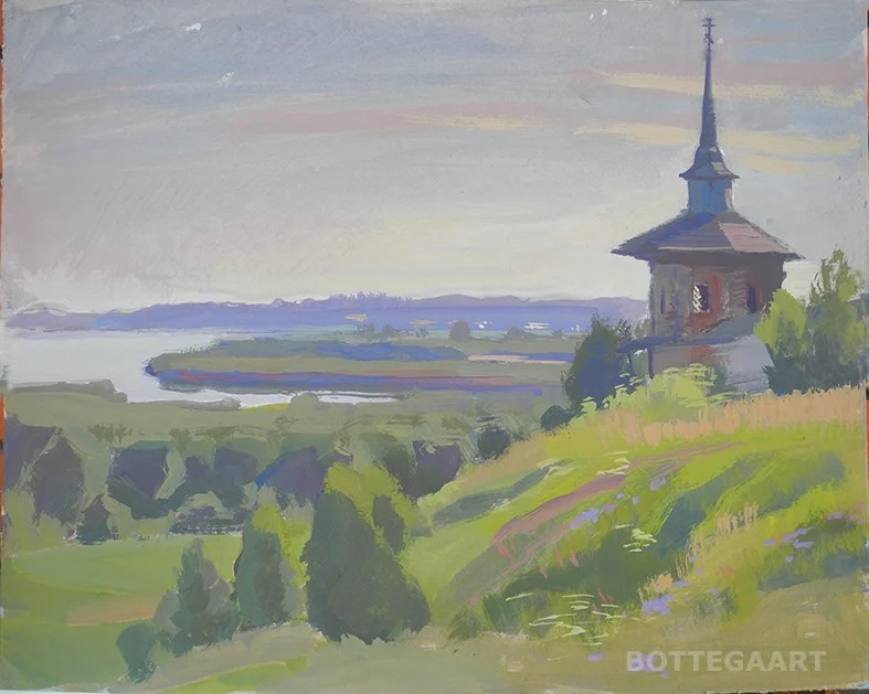 Жара в Морозовицах, к/темпера, 45х55, 2017