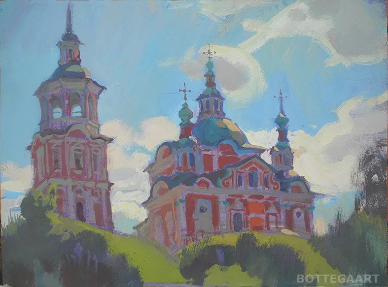 Церковь Симеона Столпника, к/темпера, 30х40, 2017