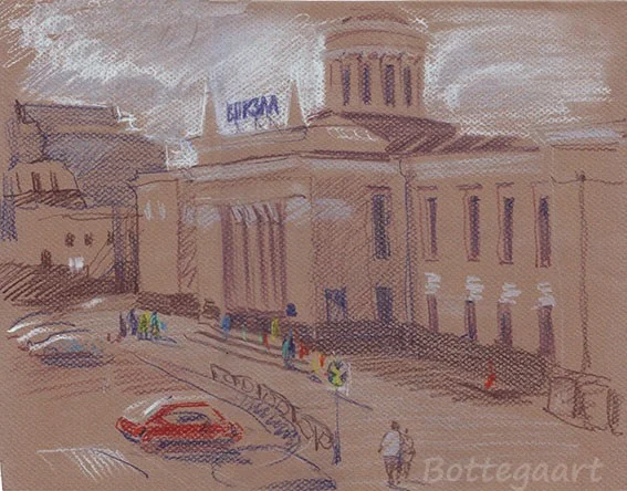 Петрозаводск. Вокзал цв. бум./акв. кар.