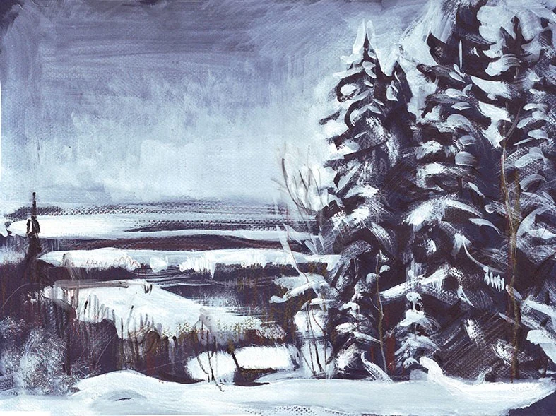 Зловещие цв.бум/смеш.техн.,30х40