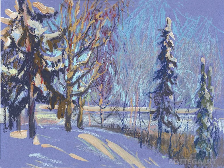 Морозное солнце цв.бум/смеш.техн.,30х40
