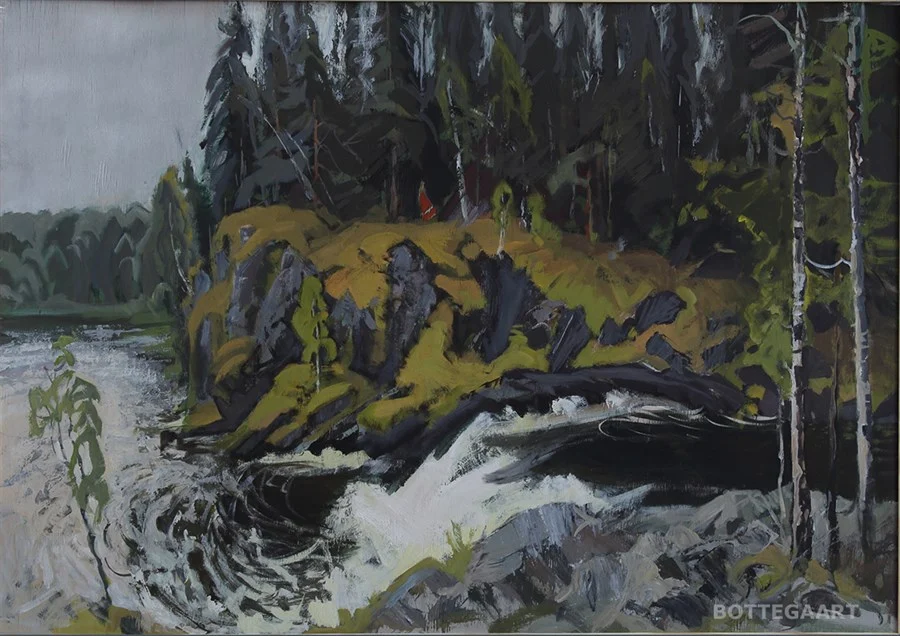 Кивач,  дерево/темпера,  71х100, 2017