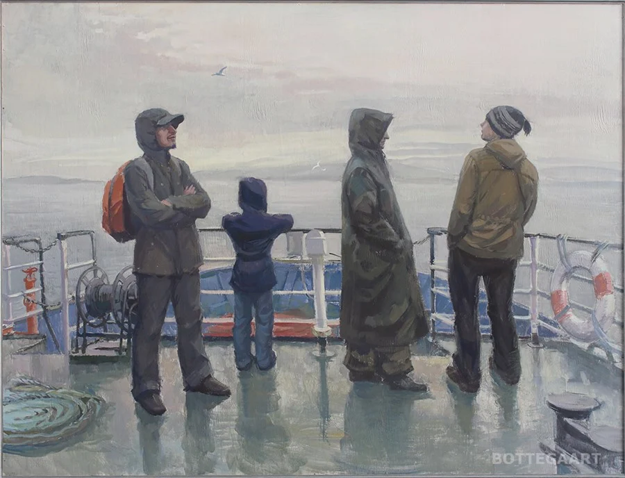 На Белом море, дерево/темпера, 110х135, 2016