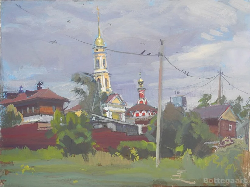 Белев. Выйдет солнце, к/темпера, 46х60, 2018