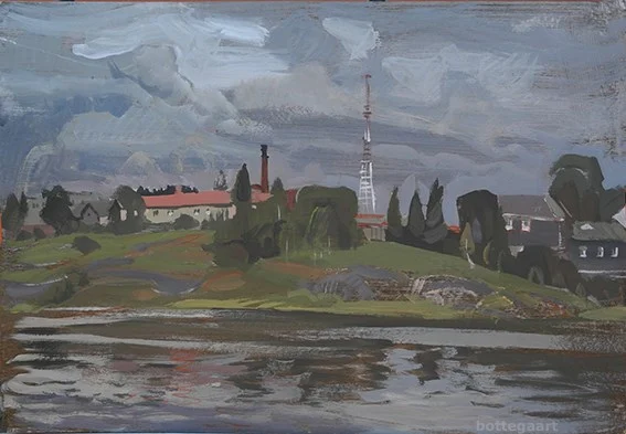 Сортавала перед грозой, к/темпера, 35х50. 2018