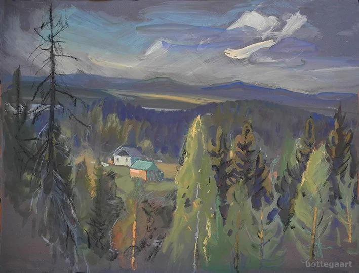 Сортавала. Ваккосалми, бум./смеш.техн., 46х60, 2018.